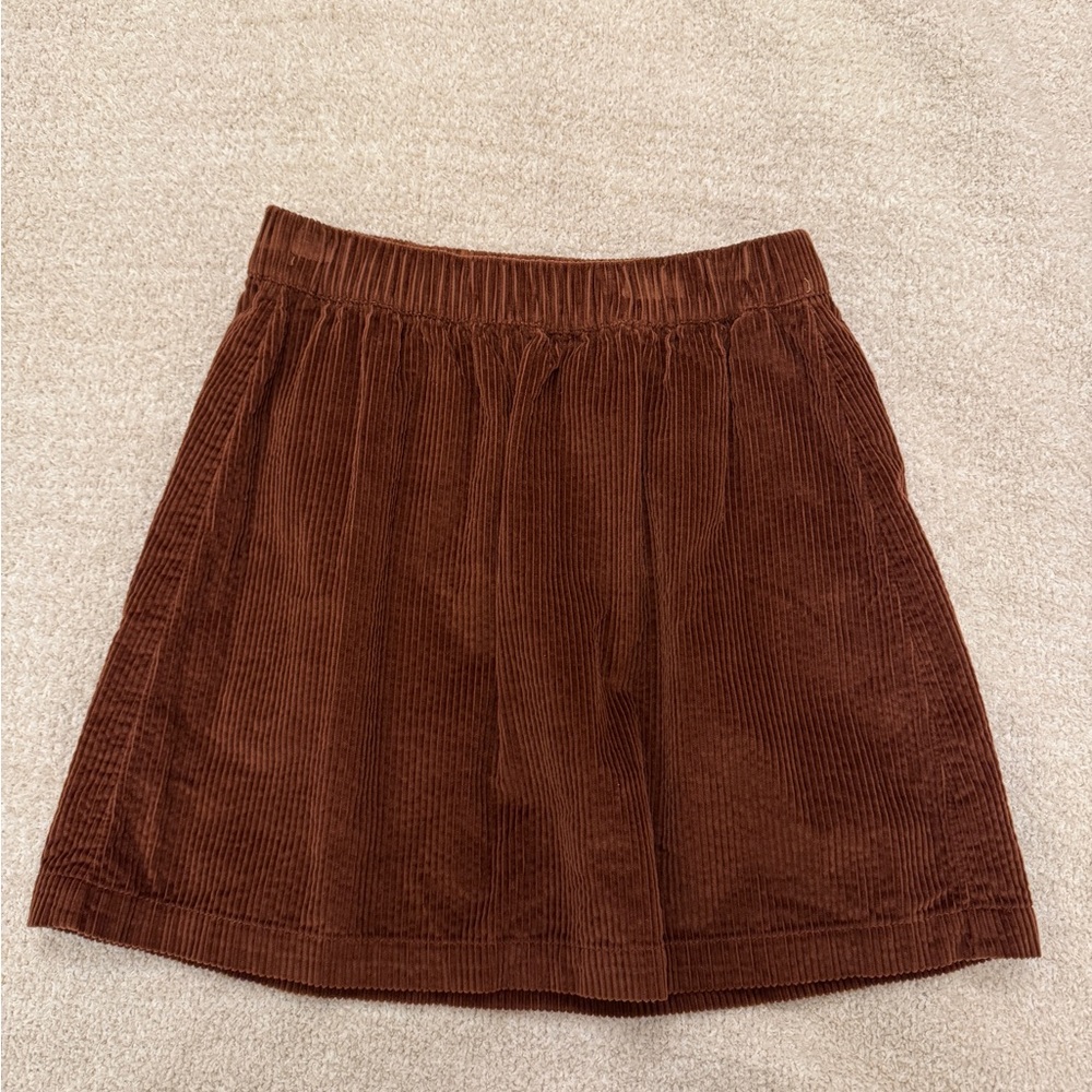 American Eagle Outfitters Cotton Rich Brown A-Line Skirt